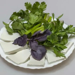 Зелень с брынзой